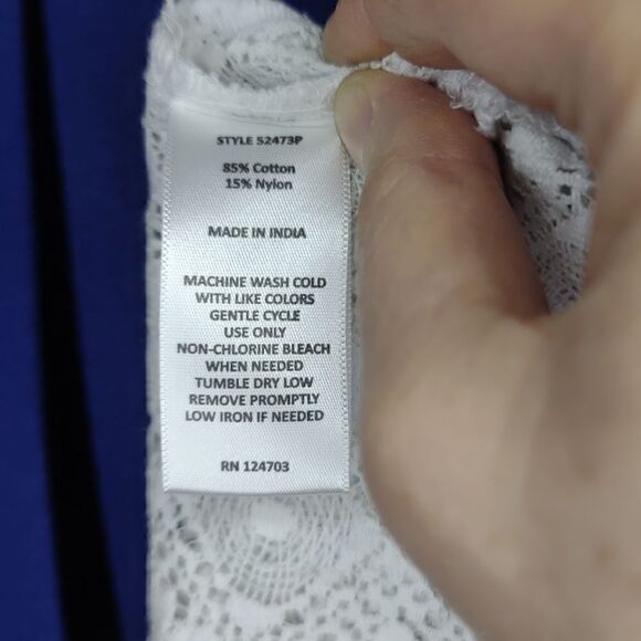 NWOT PL  Rebecca Malone Petites  Intricate pattern 3/4 sleeves summer jacket. - Picture 12 of 12